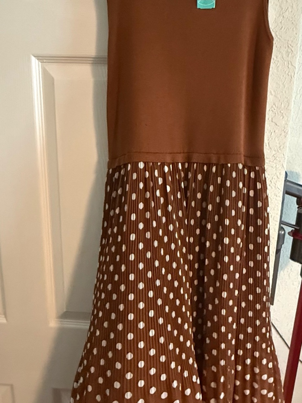 Polka Dot Maxi Dress in Brown and White